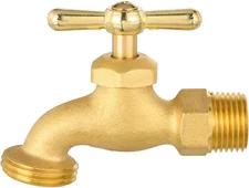 Hose Bibb 3/4" MIP x 3/4" MHT Connection Brass Outdoor Water Faucet Spigot