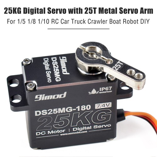 9imod DS25MG 25kg Waterpoof Metal Servo for 1/8 1/10 RC Crawler SCX10 TRX4 Car - Picture 8 of 16