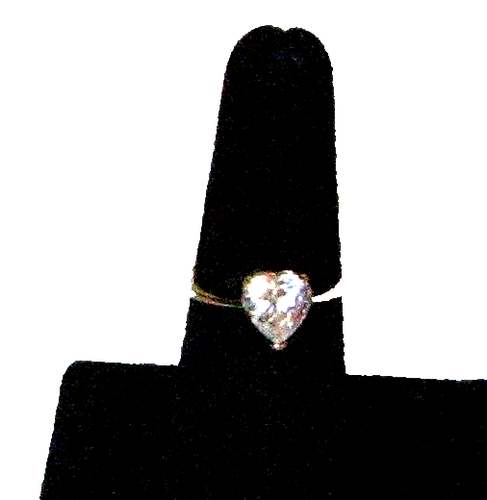 0,75ct Zirkonia Herz auf Wolfram, ein harter Arbeitsring, Hochzeit, Verlobung - Bild 2 von 7
