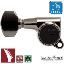New Gotoh Sg381-07 Set 7 In Line Tuners Keys W Screws Left Handed - Cosmo Black New Gotoh Sg381-07 Set 7 In Line Tuners Keys W Screws Left Handed - Cosmo Black