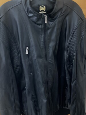 AMERI MODE  Men's Leather Look Jacket XL Biker Style Or Black Dress/Moto Styl