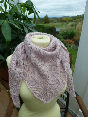 Neu Unikat Dreieckstuch rosa Cashmere Queen Schoppel 140x48cm Kaschmir Seide