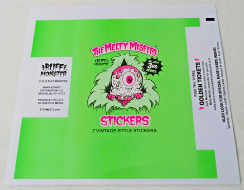 Unused, Flat 2018 Buff Monster Series 3 Melty Misfits WAX PACK Wrapper N/M! - Picture 2 of 3