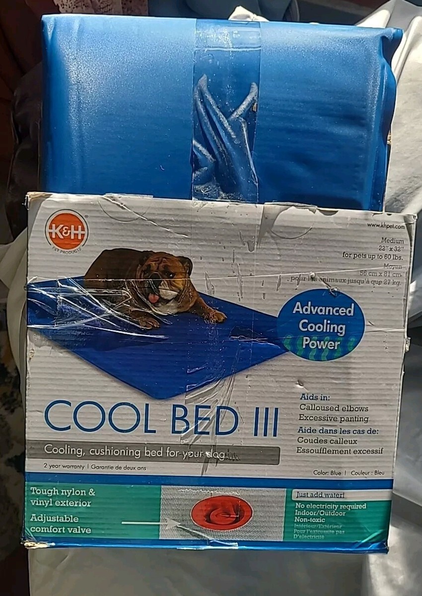Dog Bed Cool Bed III (3) K&H Cooling Cushioning Bed (Medium) Blue
