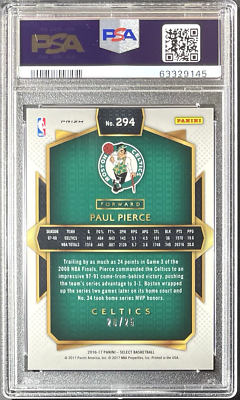 25 PSA 10 ) Paul Pierce 2016-17 Select Courtside Tie Dye Prizm 294 
