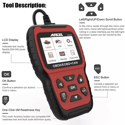 New ANCEL AS500 Car OBD2 Scanner Engine Diagnostic Scan Tool & Auto Code Reader - Bild 8 von 12
