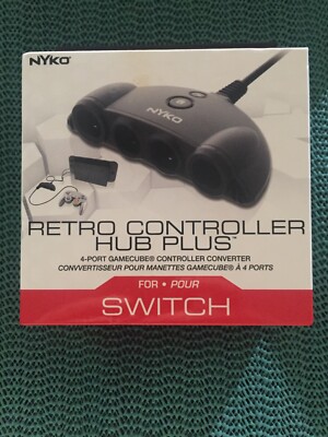NYKO RETRO CONTROLLER HUB PLUS 4-PORT GAMECUBE CONTROLLER CONVERTER for Switch