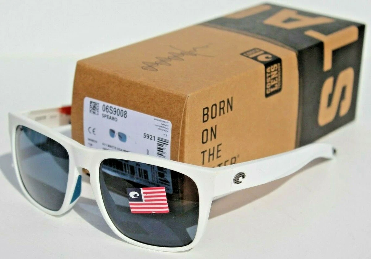 COSTA DEL MAR Spearo 580P POLARIZED Sunglasses Matte White USA