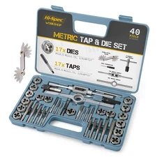 Hi-Spec 39 Piece Metric Tap & Die Set. Complete M3 to M12 Fine & Coarse Tools...