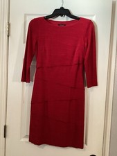 TAHARI Dress Red Flowing Layers Long Sleeve Size 2 NEW W/OUT TAGS!