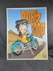 Vintage 1991 Betty Boop Metal Sign 12.5x16 Born 2 Boop Riding Motorcycle Biker