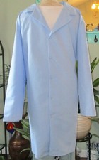 Best Medical Unisex L/S Lab Coat Snaps  side vents 43" Length Light Blue Sz 3X