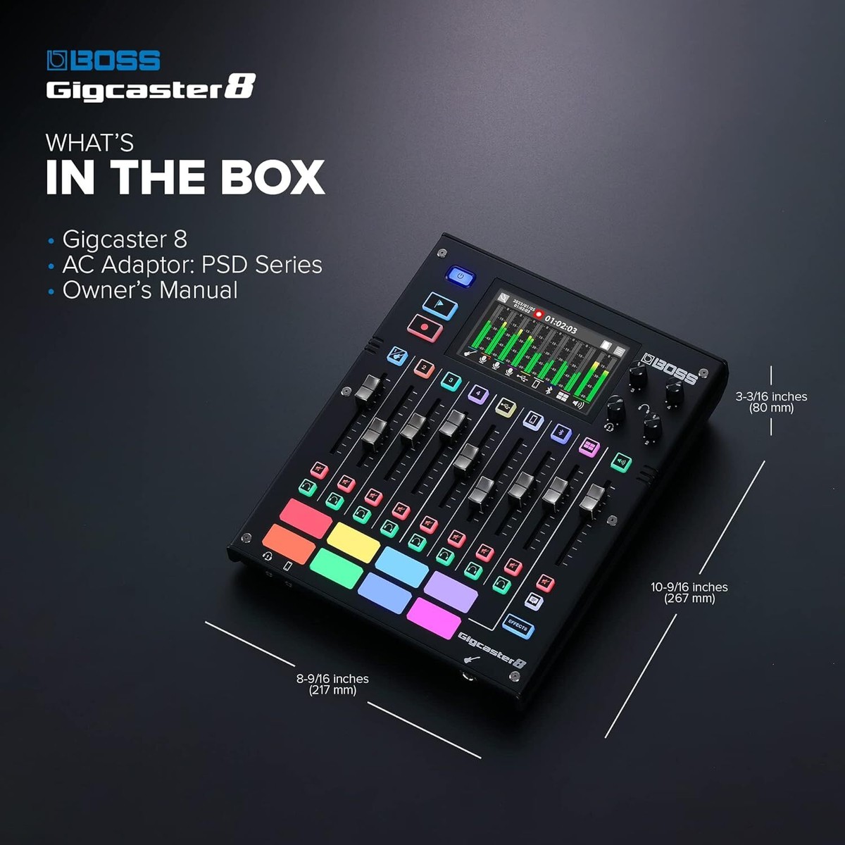 BOSS Gigcaster 8 ライブストリーミングミキサー 本体 BOSS Gigcaster 8 GCS-8 Audio Streaming Mixer 8-Channel Brand New
