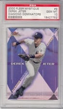 2000 Fleer Mystique HOF Derek Jeter Diamond Dominators NY Yankees Gem PSA 10 