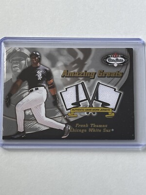 2002 Fleer Box Score Frank Thomas Amazing Greats Dual Game Worn Patch White Sox