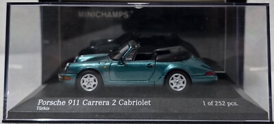 Porsche 911 (964) Carrera 2 Cabriolet 1990 Turquoise 1:43