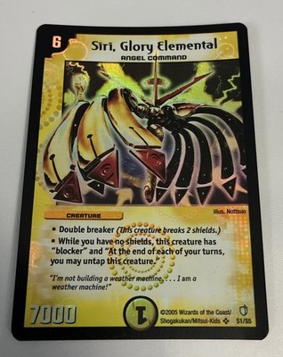 Duel Masters TCG Siri, Glory Elemental S1/S5 DM-07 Super Rare Holo Game Card 