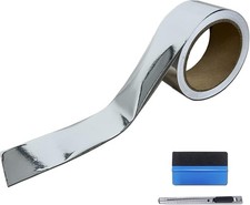 2 Inches X 30 Ft Chrome Mirror Vinyl Tape Wrap Adhesive Car Sticker Decal Film 