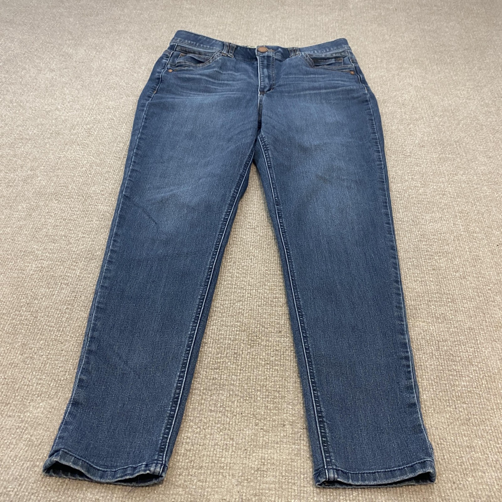 Democracy Jeans Womens 12 Blue Straight Mid Rise Stretch Denim 5-Pocket