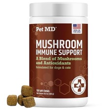 Pet MD Mushroom Immune Support Supplement for Dogs Cats - Turkey Tail, Milk