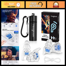 Reusable High Fidelity Concert Ear Plugs - Noise Reduction for Music, Rave Fes