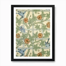 Trellis, William Morris And Phillip Framed Wall Art Poster Canvas Print Picture