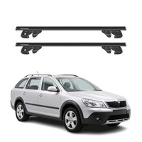 DachträGer GrundtäGer FüR Skoda Octavia II Scout 2008-2013 Alu TÜV Schwarz 2Tlg