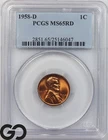 1958-D Lincoln Cent Wheat Penny, Lustrous RED, PCGS MS 65 RD