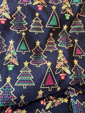 Fabric Traditions Gold Metallic Christmas Fabric New Beautiful Cotton TREES