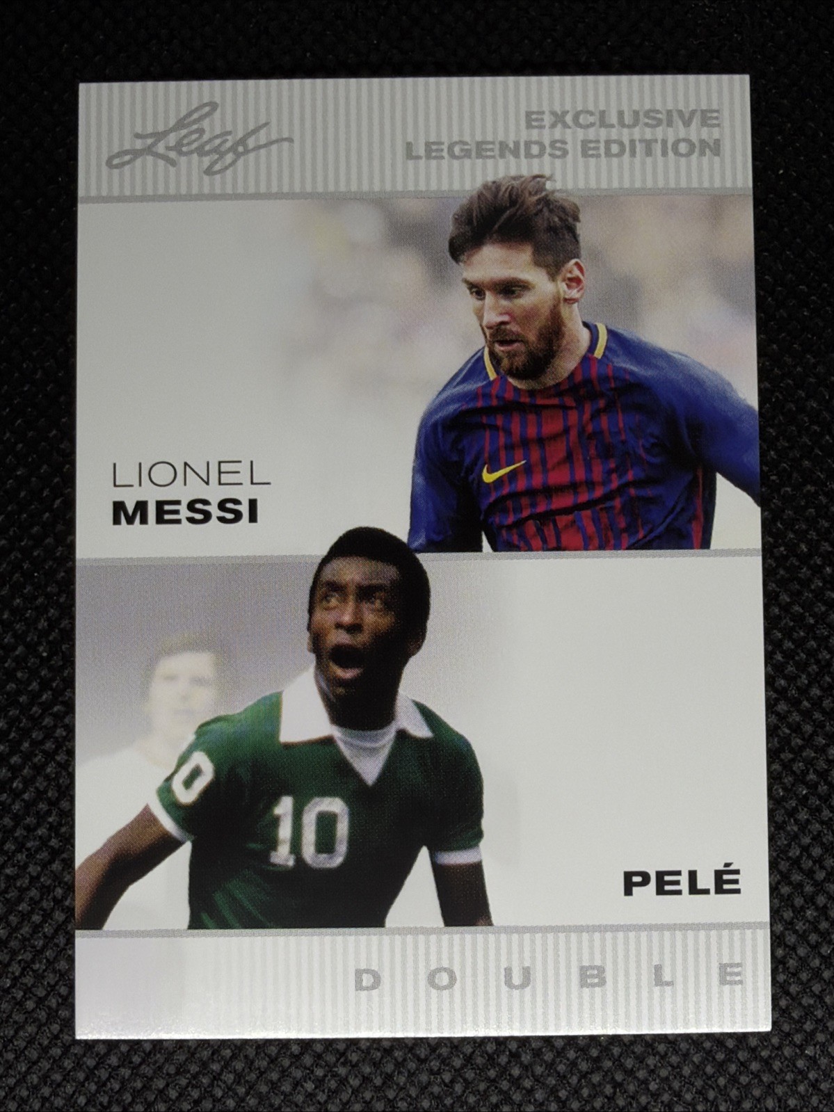 PELE * MESSI * 2022 LEAF "SPECIAL RELEASE" LEGENDS DOUBLE #LM-P SOCCER CARD 0903
