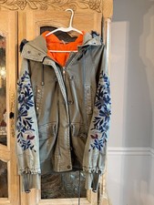 Free People Embroidered Fur Jacket