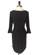 ELIZA J Plus Size 14W Sheath Dress Black 3/4 Sleeve Pockets Knee Length Stretch
