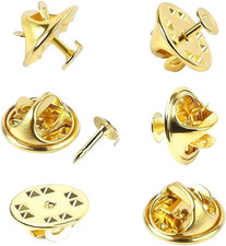 100 Pairs Butterfly Clutch Tie Tacks Pin Back with Blank Pins for Brooch, Badge