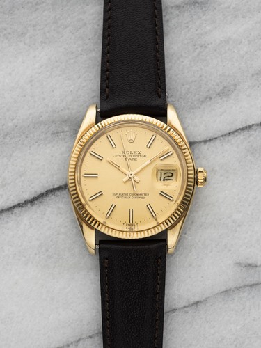 Vintage 1978 Rolex Date 1503 14K Yellow Gold Champagne Dial Automatic 34mm