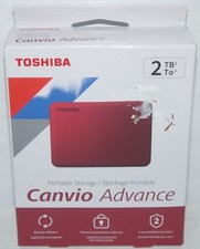 Toshiba Canvio Advance 2TB Portable External Hard Drive USB 3.1 Red HDTCA20XR3AA