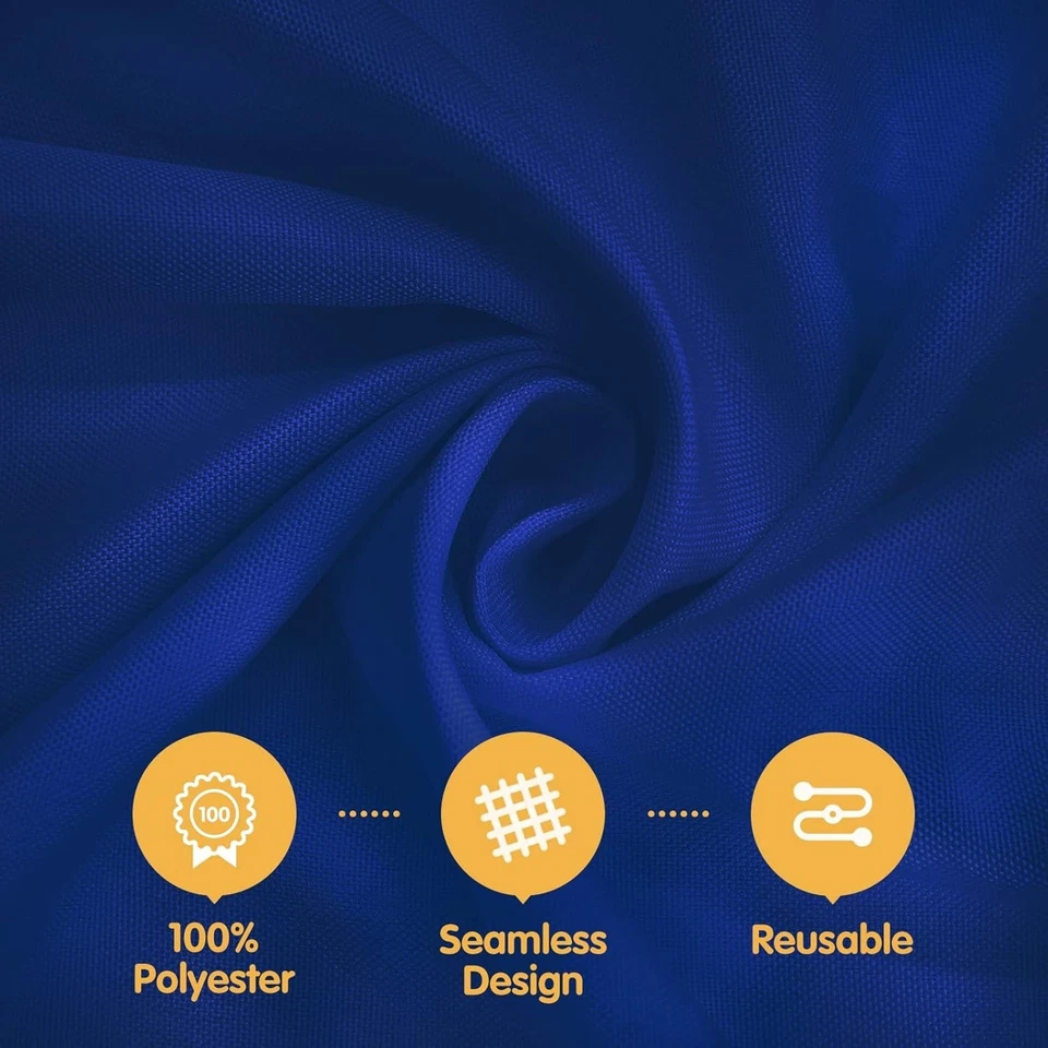 Bulk Navy Blue Polyester Table Cover 90 Inch Round - 6 Pack - Image 4 of 4