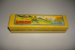 Antiquität Edelstahl M. Hohner Alpen Echo Tremolo Mundharmonika Modell 2430/28