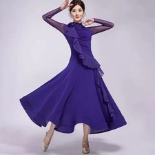 New Arrival Waltz Dress Modern Ballroom Dance Dress Women Elegant Mesh Dress