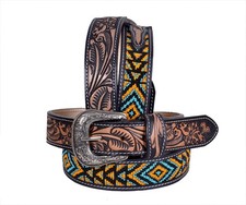 Affilare Western Beaded Genuine Leather Belt For Men and Women 30HQ103