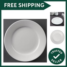 Elegant 12-Pc Wide Rimmed Porcelain Plates - 203mm, Dishwasher & Oven Safe
