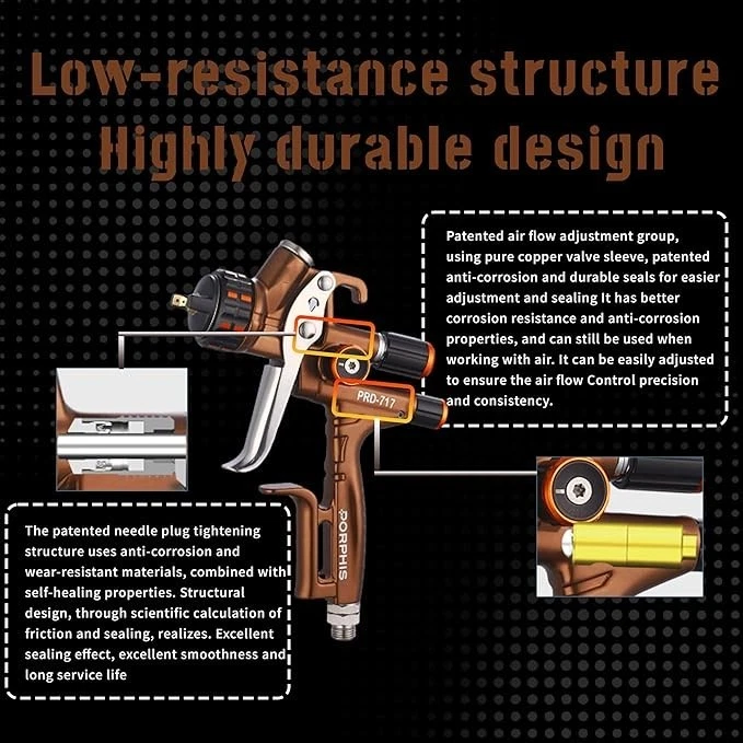 Porphis PRD_717 VS 1.3mm, Professional Automotive Spray Gun - image 3 of 4
