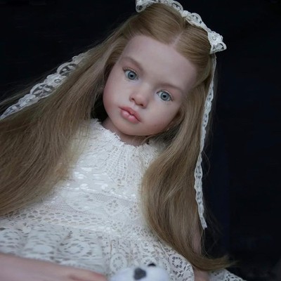 Unfinished Reborn Doll Kits 40'' Toddler Girl with Long Hair Cloth Body DIY Gift