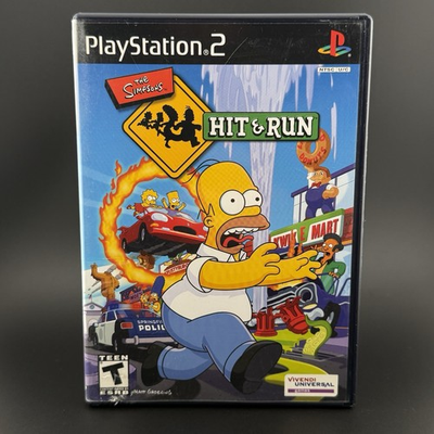 #ad The Simpsons Hit And Run Sony PlayStation 2 PS2 CIB Tested Authentic Black Label $64.95