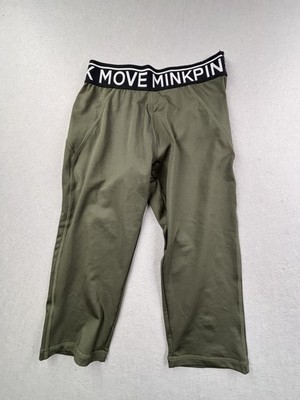 Women's MINKPINK MOVE CAPRI PANTS 3/4 YOGA LEGGINGS ARMY GREEN size Medium 