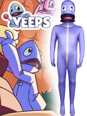 Cosplay Yeeps Hide and Seek Kids Adult Jumpsuits Hood Bodysuits Kostüme Anzüge