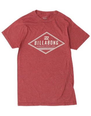 Billabong Jungen Grafik T-Shirt Oberteil 10-11 Jahre Small Burgund Baumwolle AG15
