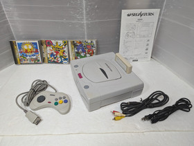 Sega Saturn White Console Power Memory Sonic Jam Sonic R Box