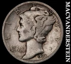 1938-S Mercury Dime- Silver- Scarce Better Date No Reserve #J2092