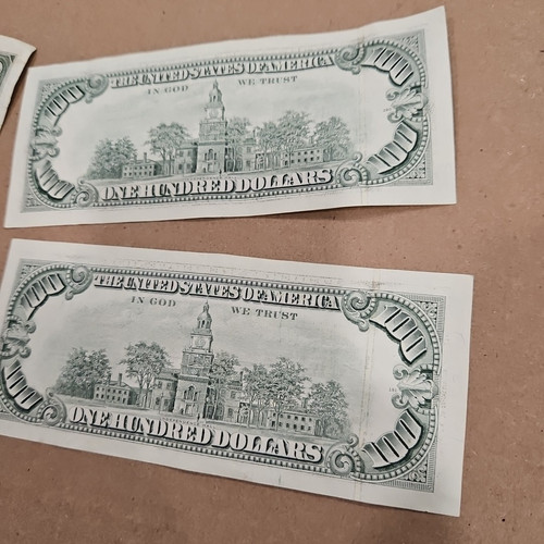 $100 Dollar Bills Two Consecutive 1990 Uncirculated K 90. 20 Dollars Is Bonus - Picture 8 of 11