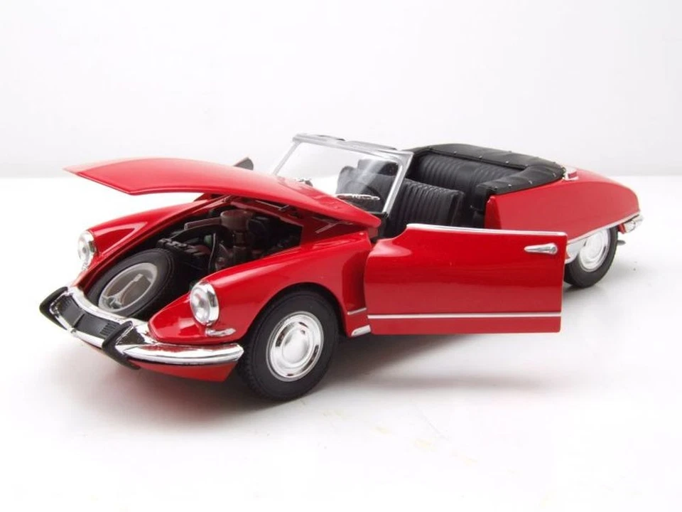 Citroen DS 19 Convertibile Aperta Rosso Modellino Auto 1:24 Welly - Immagine 4 di 4